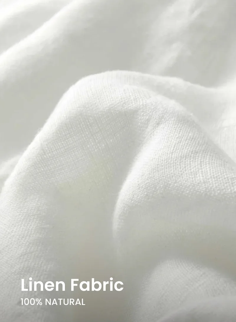 Just Nature White 100% Linen Classic Fit Resort Shorts for Men | Best Price UAE