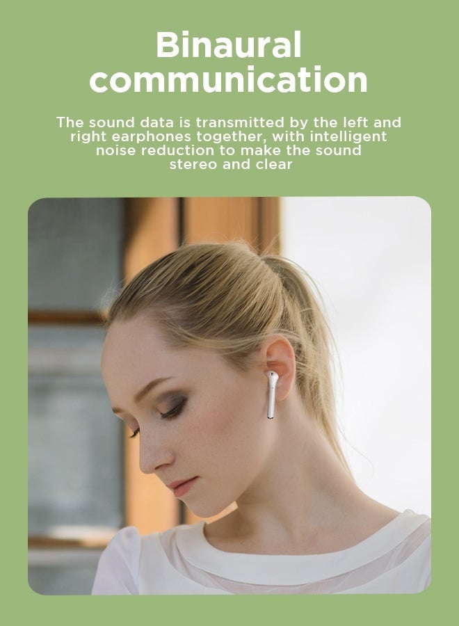 كيلا سماعات أذن شبه داخلية لاسلكية مزودة بحافظة سيليكون مضادة لبصمات الأصابع مع صندوق طاقة، الإصدار القياسي باللون الأبيض - Image 2
