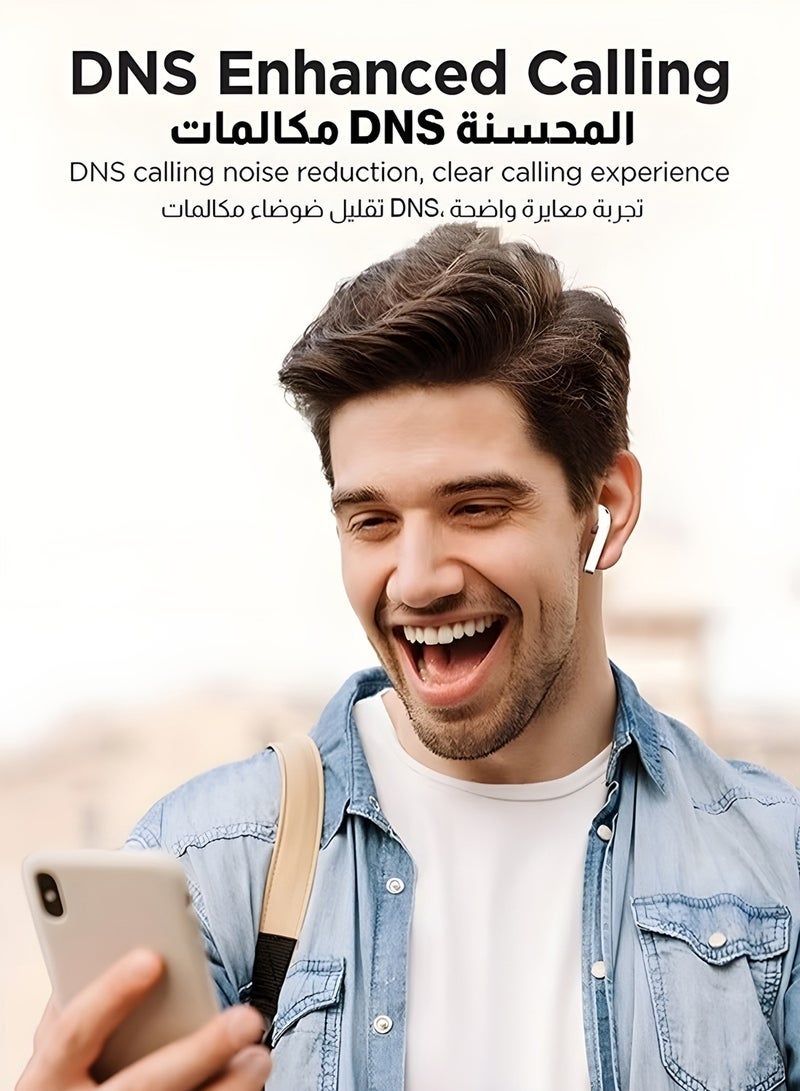 كيلا سماعات أذن شبه داخلية لاسلكية مزودة بحافظة سيليكون مضادة لبصمات الأصابع مع صندوق طاقة، الإصدار القياسي باللون الأبيض - Image 4