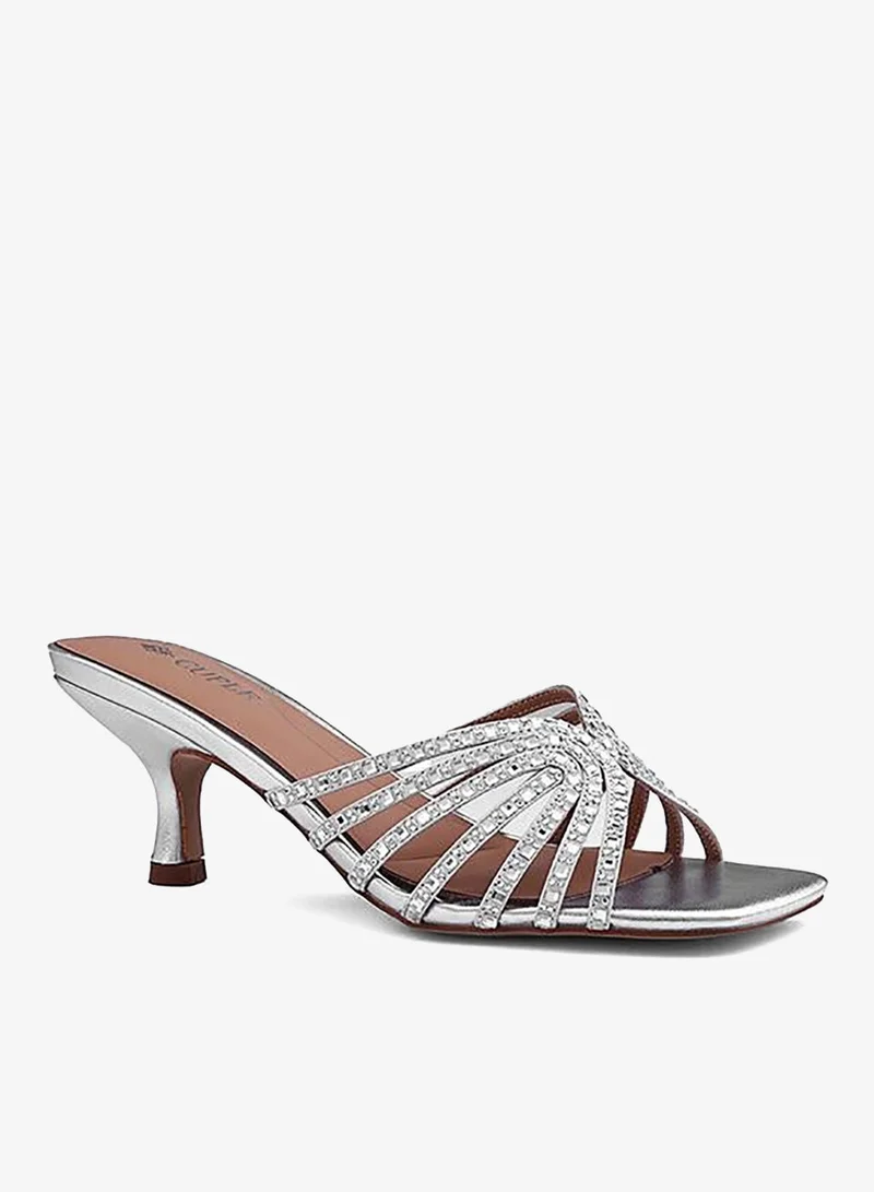 Cuple Womens interwoven strap heeled sandals