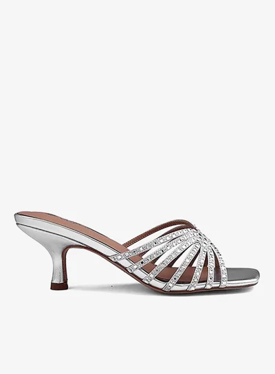 Cuple Womens interwoven strap heeled sandals
