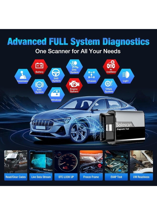 kingbolen KINGBOLEN SOLOSCAN OBD2 Scanner Bluetooth for Toyota Lexus  - Image 4