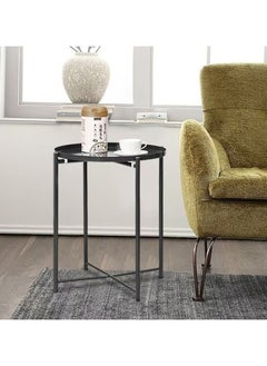 EXCLIFE Round Steel Table Black 45x53x45cm  - Image 5