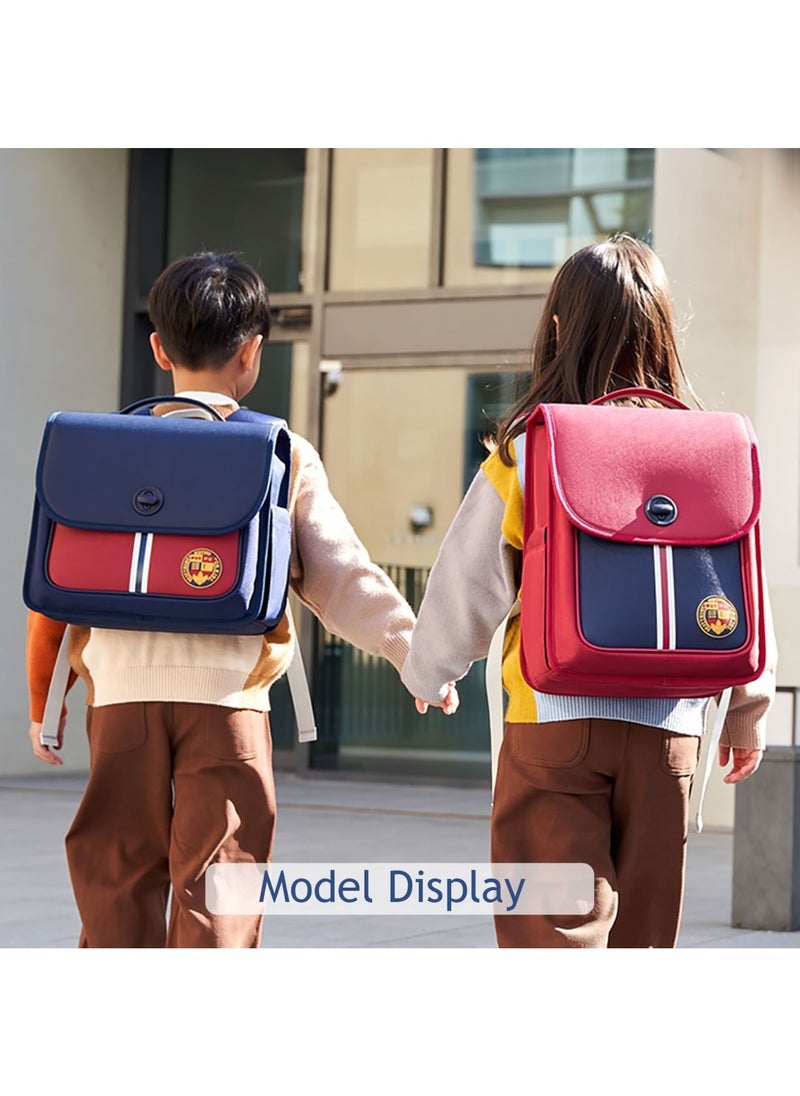 Nohoo - حقيبة ظهر مدرسية أفقية لحماية العمود الفقري من Nohoo Preppy لطلاب المرحلة الابتدائية من 0 إلى 5 سنوات - باللون الأزرق - Image 1