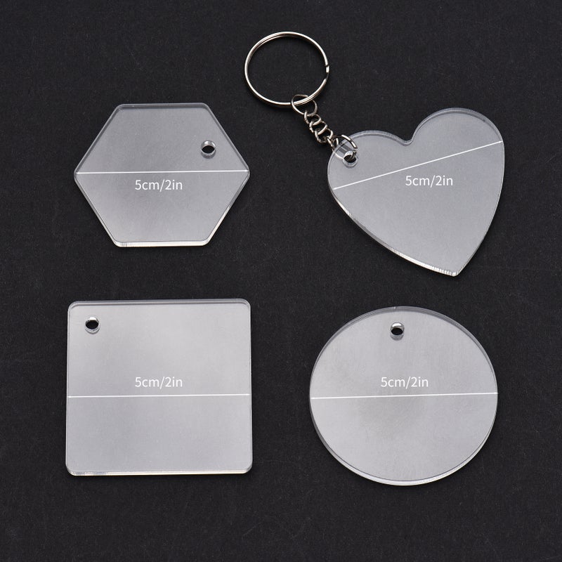50PCS Acrylic Keychain Blanks Ornaments Keychains for Vinyl Transparent Circle Discs Bulk for DIY Projects and Crafts Painting Engrave Decoration Key Chain Supplies - Image 2