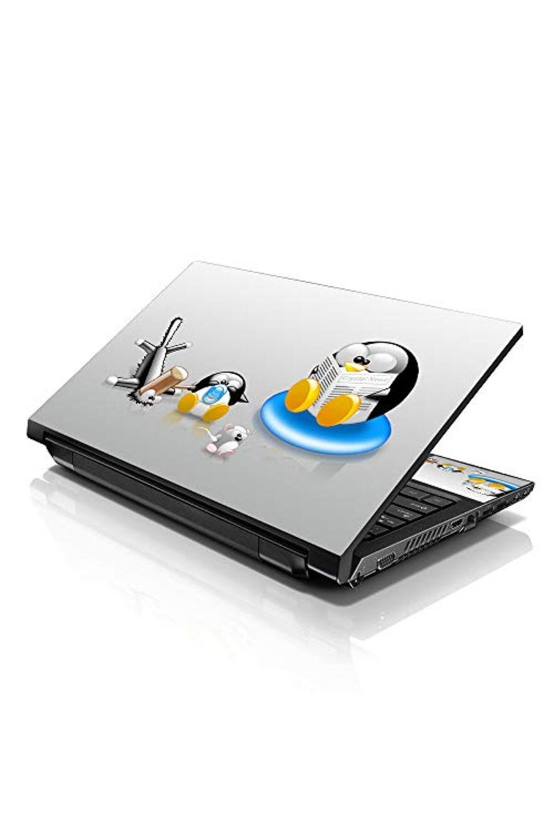 LSS Laptop 17-17.3" Skin Cover with Colorful Penguins Pattern for HP Dell Lenovo Apple Asus Acer Compaq - Fits 16.5" 17" 17.3" 18.4" 19" (2 Wrist Pads Free) - Image 1