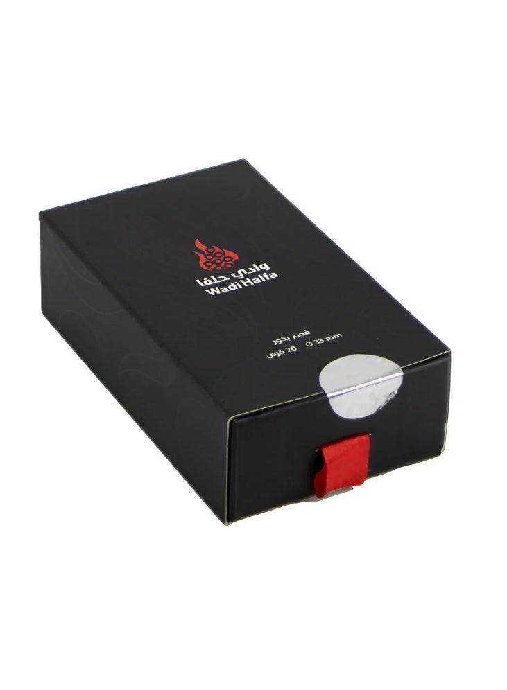 Wadi Halfa Charcoal size 33 mm 20 Tablets - Image 1