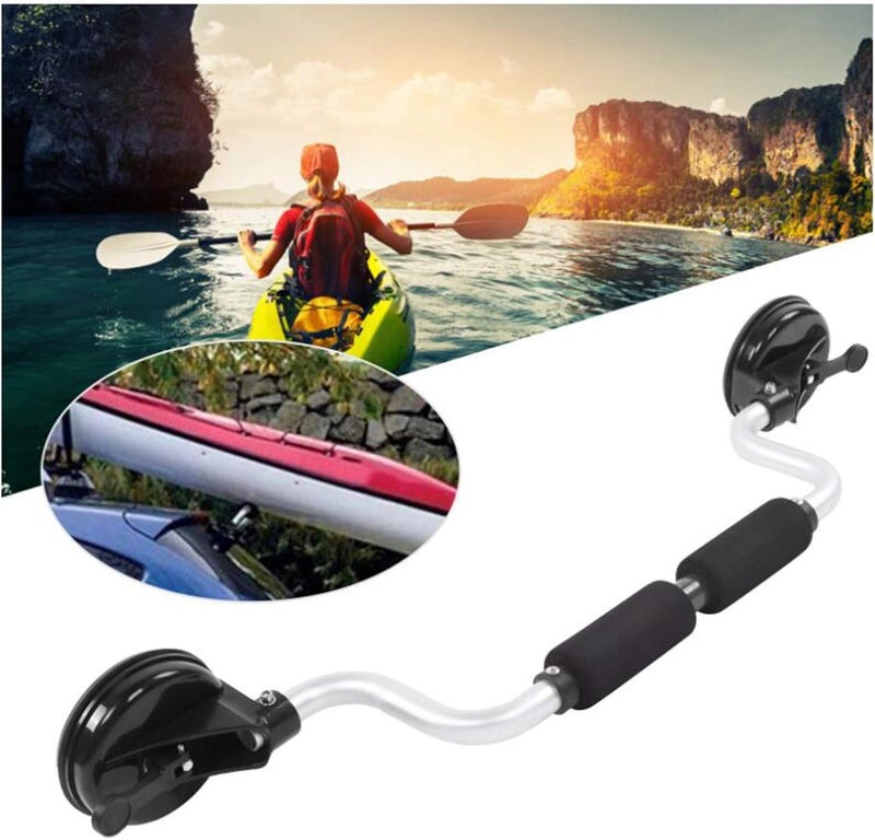 klarako Kayak Suction Cup Holder, Canoe Load Assist Rack for Mounting Kayaks and Canoes to Car Roof, Boat Roller for Travel  Silver - Image 2
