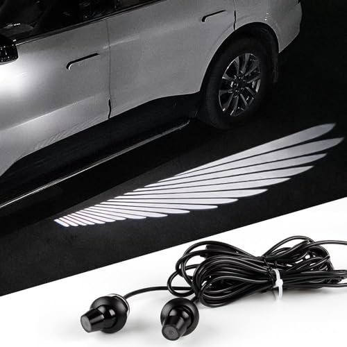 AutoBizarre Car ORVM Side Rear View Mirror Angel Wing Projector Light/Shadow LED Light/Ghost Light/Welcome Lights Universal for All Cars - Image 1