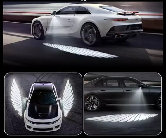 AutoBizarre Car ORVM Side Rear View Mirror Angel Wing Projector Light/Shadow LED Light/Ghost Light/Welcome Lights Universal for All Cars - Image 3