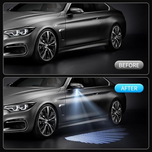 AutoBizarre Car ORVM Side Rear View Mirror Angel Wing Projector Light/Shadow LED Light/Ghost Light/Welcome Lights Universal for All Cars - Image 4