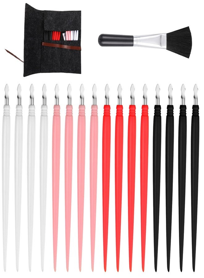 Trinkrittey 18 Pcs Scratch Art Tools Art Scratching Pen Kits Scratch Paper Stick Scratching Drawing Color Pen Stylus Tools Bag with Clean Brush for Adults Paper Painting Scratchboard - Image 1