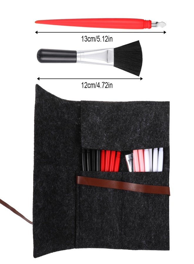 Trinkrittey 18 Pcs Scratch Art Tools Art Scratching Pen Kits Scratch Paper Stick Scratching Drawing Color Pen Stylus Tools Bag with Clean Brush for Adults Paper Painting Scratchboard - Image 2