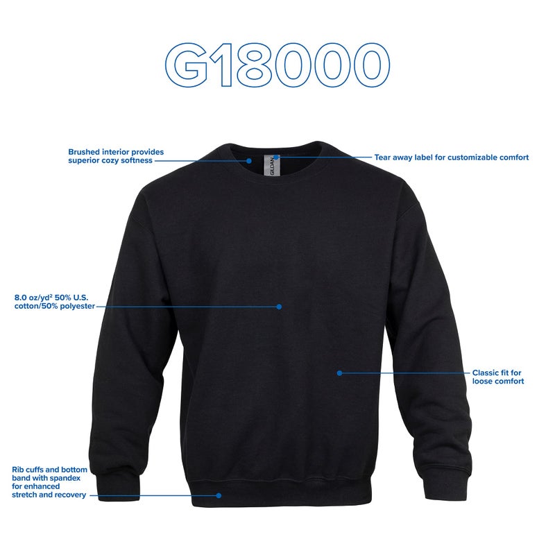 Gildan UGP Campus Apparel Gildan Men's Heavy Blend Crewneck Sweatshirt - XXX-Large - Black - Image 5