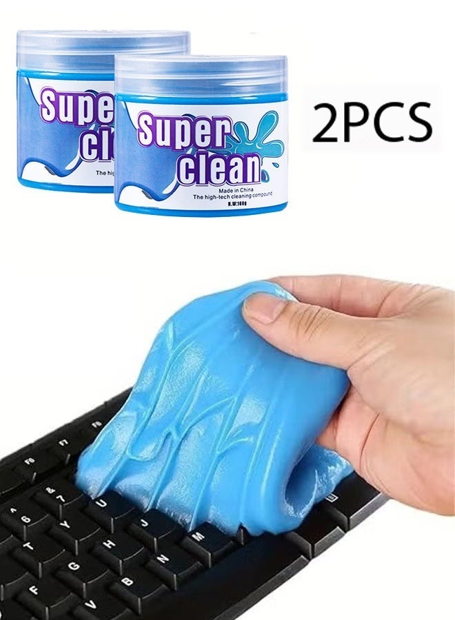 KANGLI 2PCS Car Cleaning Gel, Reusable Automotive Interior Detail Clean Mud Removal Tool, Universal for SUV Sedan Truck (Blue) - Image 1
