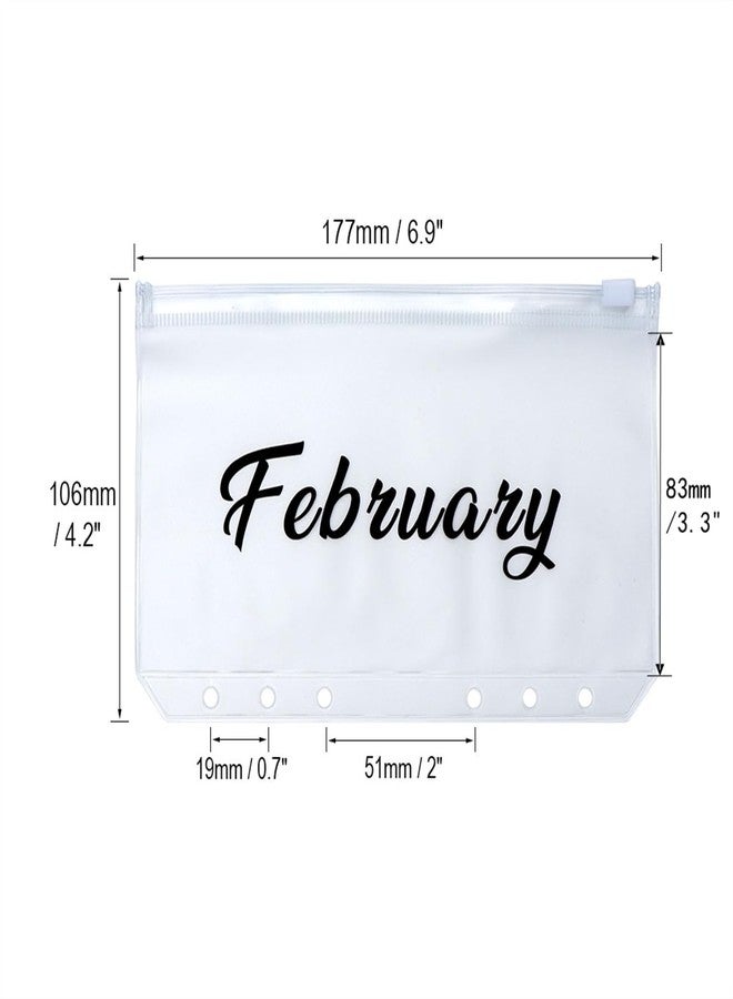 XiowDow A6 Binder Pockets 12 Black Cash Envelopes Frosted PVC Budget Envelope Monthly Money Organizer for A6 6 Rings Notebook Planner Inserts Office School Supplies - Image 3