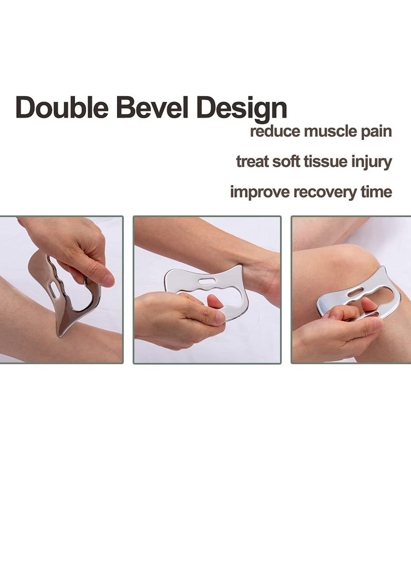 الفولاذ المقاوم للصدأ Gua Sha أدوات التدليك مكشطة العضلات - تعبئة الأنسجة الرخوة ، الظهر ، الساق ، العلاج الطبيعي للذراع ... - Image 2
