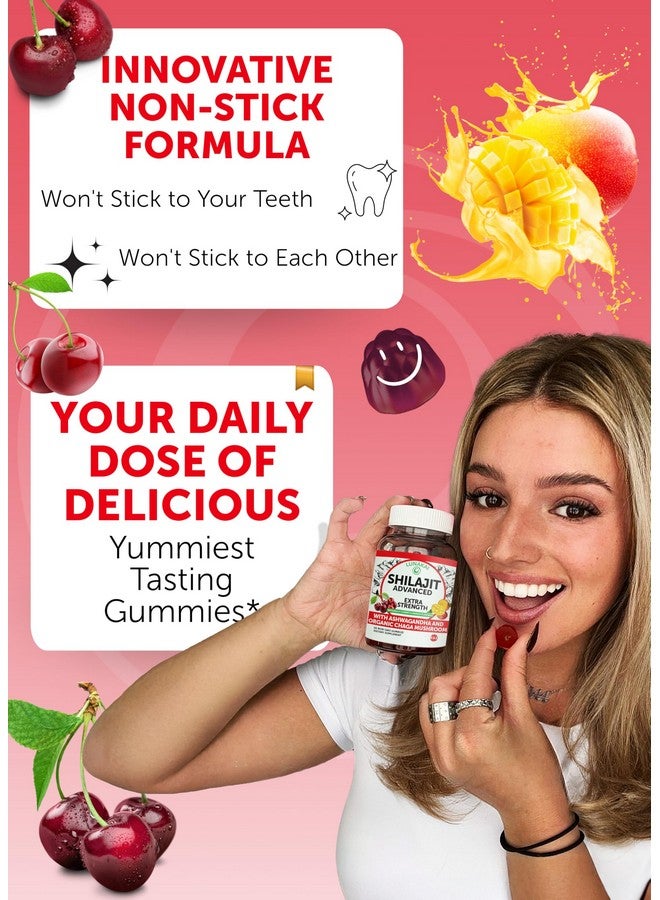 Lunakai USA Made Pure Shilajit Gummies 1200mg with Ashwagandha & Chaga - Himalayan Shilajit for Men & Women, Energy & Vitality Support, 60ct - Image 3