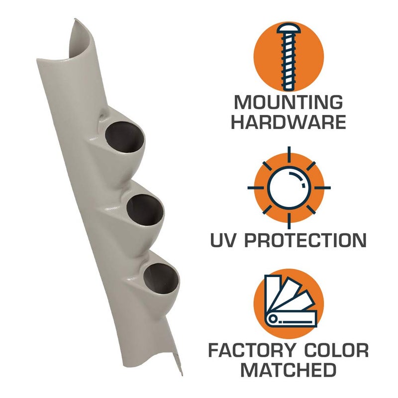GLOWSHIFT Taupe Triple Pillar Gauge Pod Compatible with Dodge Ram Cummins 1500 2500 3500 2010-2018 - Factory Color Matched - UV Protected - ABS Plastic - Mounts (3) 2-1/16" (52mm) Gauges - Image 3