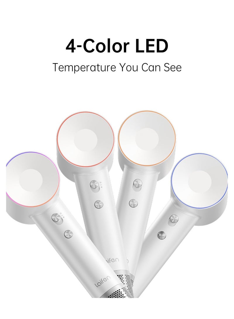 لايفن مجفف الشعر الايوني سويفت  - أبيض - محرك عالي السرعة 110,000 دورة في الدقيقة، تقنية الأيونات السالبة، مجفف شعر سريع الجفاف - فوهة مغناطيسية واحدة، تحكم ذكي بالحرارة منخفض الضوضاء - الأكثر مبيعًا عالميًا - Image 3