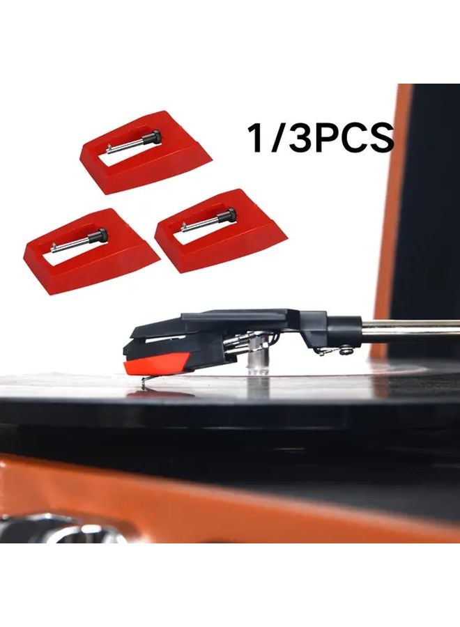 3Pcs Vintage Ruby Tipped Phonograph Needle Red Aluminum For 78 RPM Records - Image 2