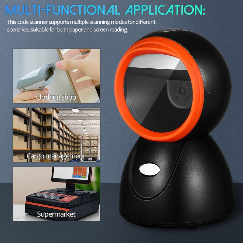 Adjustable Barcode Scanner with Intelligent Chip for Supermarket Retail Store Countertop - Image 4