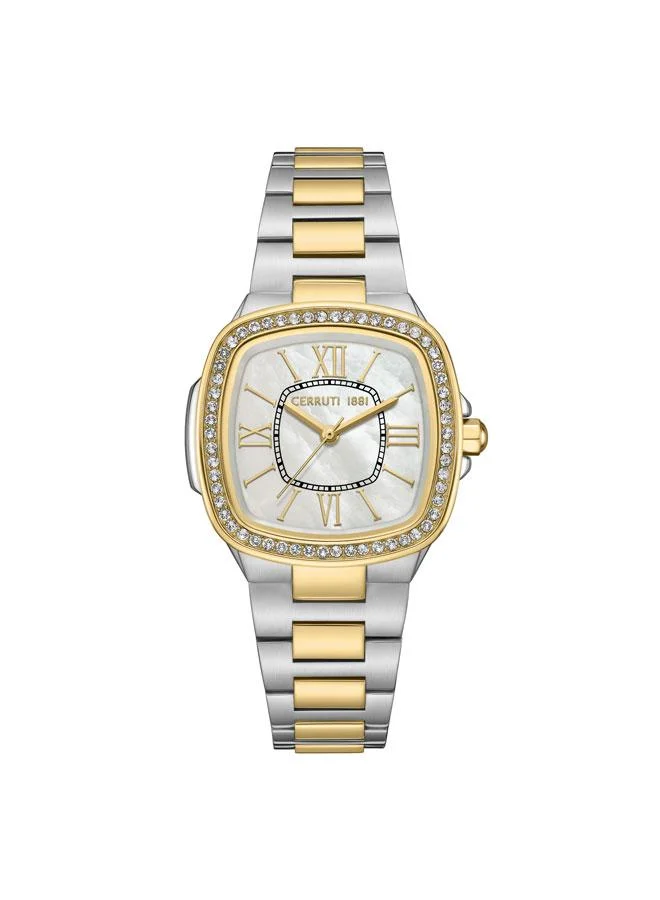 Casale 24mm White Mother-of-pearl Dial Quartz Analog Watch For Women