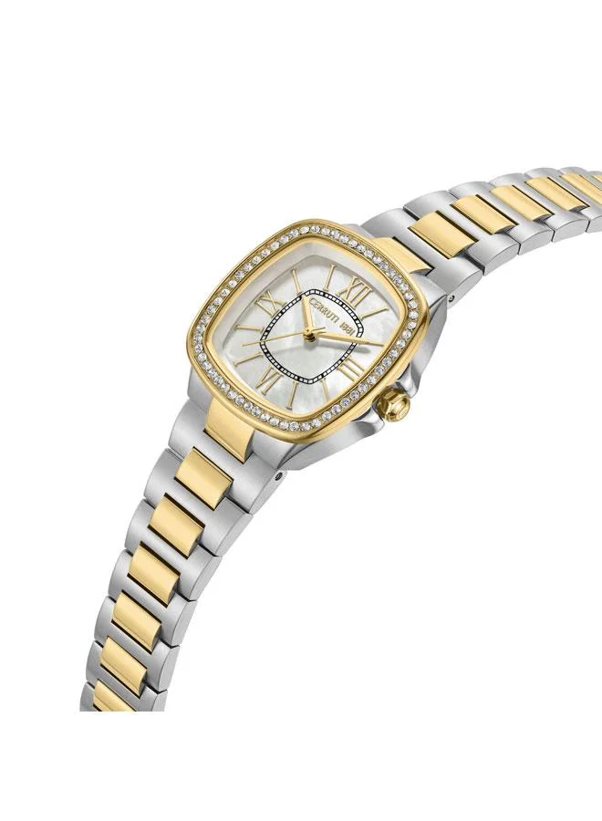 CERRUTI 1881 Silver/Yellow Gold Women's Casale 24mm White Mother-of-pearl Dial Quartz Analog Watch For Women for Women | Best Price UAE