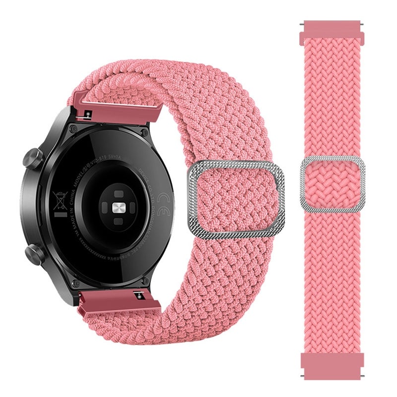 erorex For Samsung Galaxy Watch 46Mm Adjustable Nylon Braided Elasticity Watch Band(Pink) - Image 1