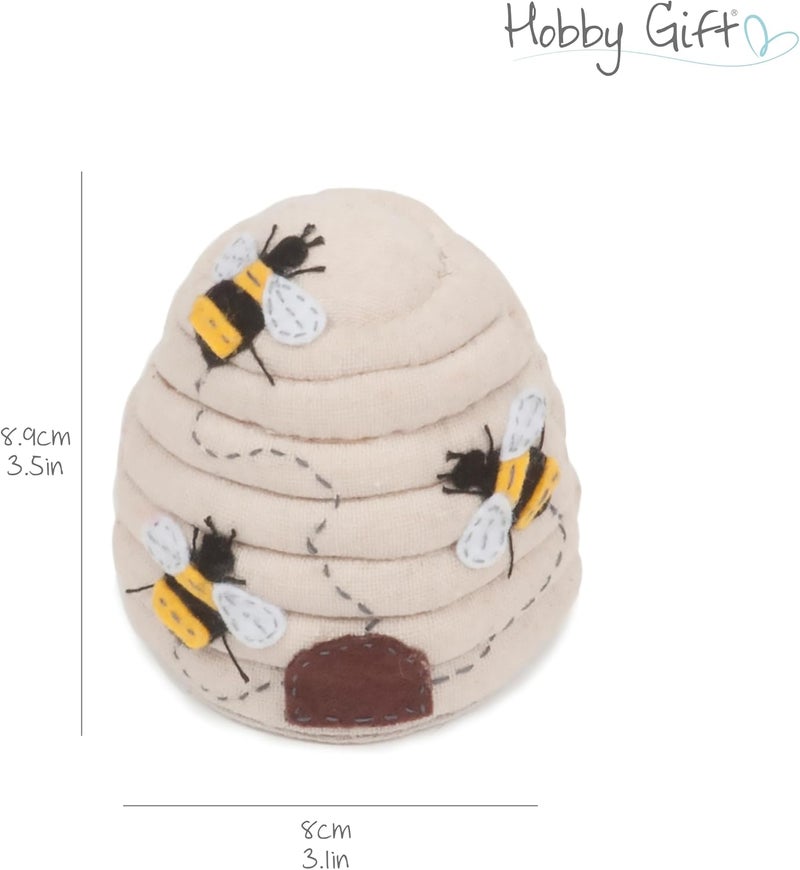Hobby Gift Novelty Beehive Pincushion – Cute Holder for Sewing Quilting Needles, Accessories for Needlework DIY Crafts Dressmaking – 100% Cotton Fabric, 3.1 x 3.1 - Image 3