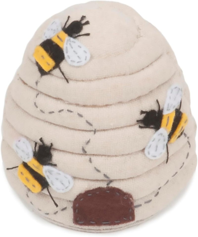 Hobby Gift Novelty Beehive Pincushion – Cute Holder for Sewing Quilting Needles, Accessories for Needlework DIY Crafts Dressmaking – 100% Cotton Fabric, 3.1 x 3.1 - Image 1