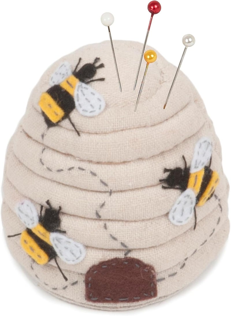 Hobby Gift Novelty Beehive Pincushion – Cute Holder for Sewing Quilting Needles, Accessories for Needlework DIY Crafts Dressmaking – 100% Cotton Fabric, 3.1 x 3.1 - Image 2