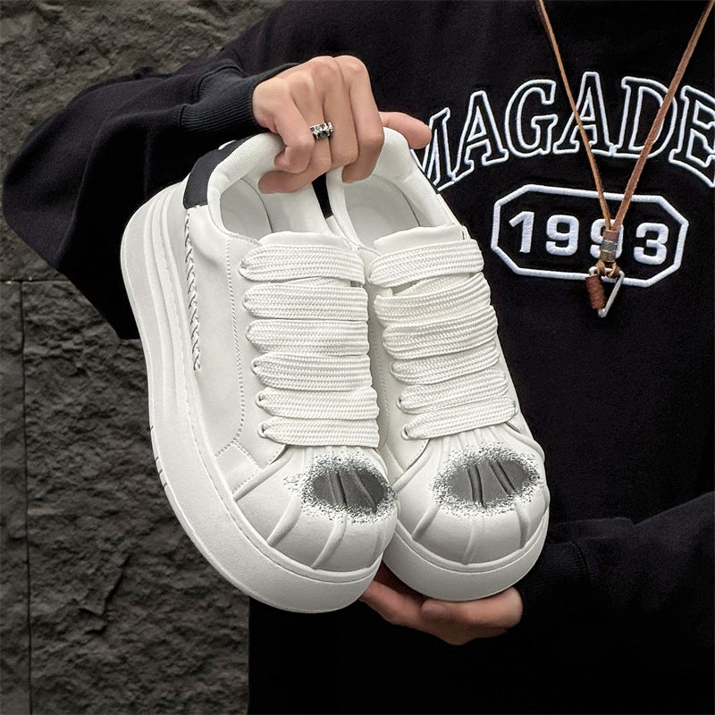 Height-Increasing Niche Shell Toe Casual Sneakers for Men and Women, Thick-Soled Trendy Loafers 98677-J - Image 3