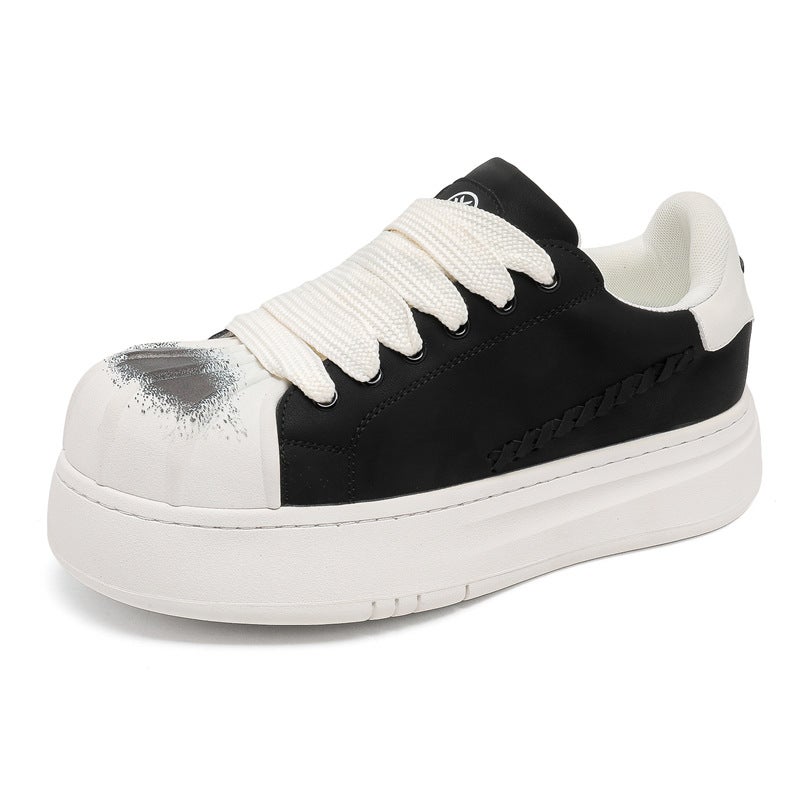 Height-Increasing Niche Shell Toe Casual Sneakers for Men and Women, Thick-Soled Trendy Loafers 98677-J - Image 1
