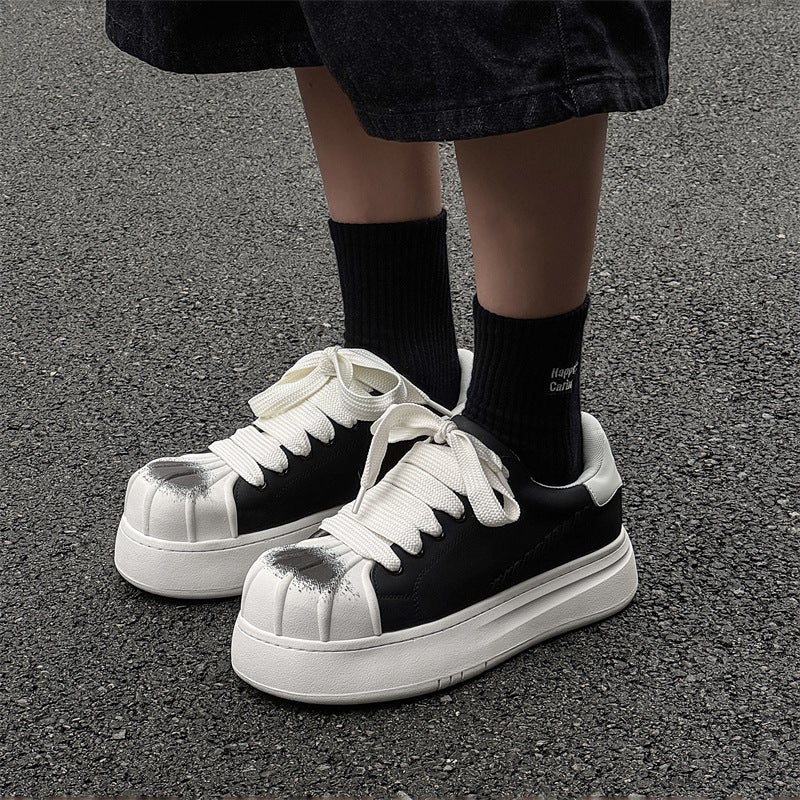 Height-Increasing Niche Shell Toe Casual Sneakers for Men and Women, Thick-Soled Trendy Loafers 98677-J - Image 2