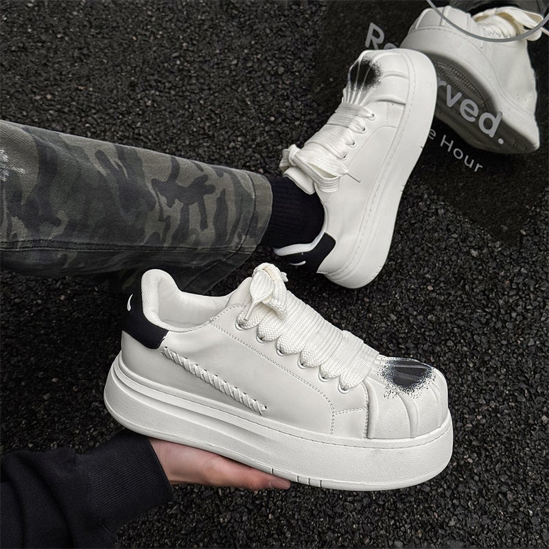 Height-Increasing Niche Shell Toe Casual Sneakers for Men and Women, Thick-Soled Trendy Loafers 98677-J - Image 5
