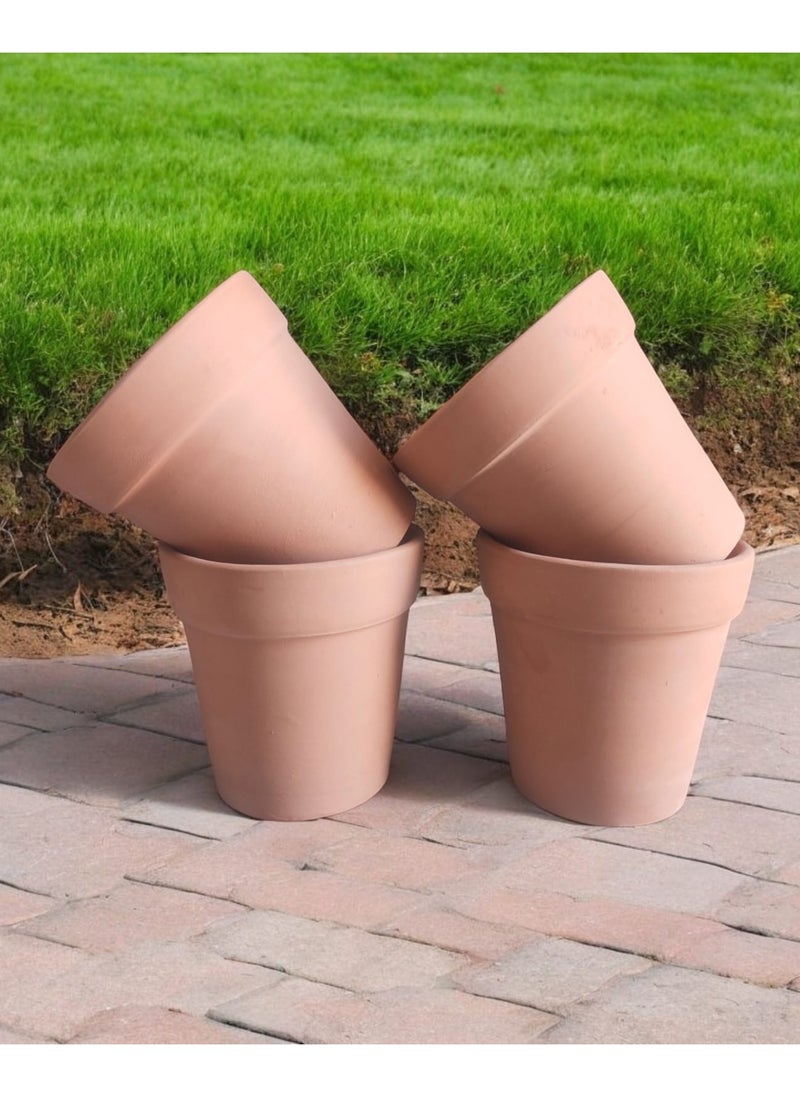 Generic 4 Pottery Planter Pots - 10cm for Office Decor, Kitchen Accessories, Home Decor, Fired Clay  - Image 1