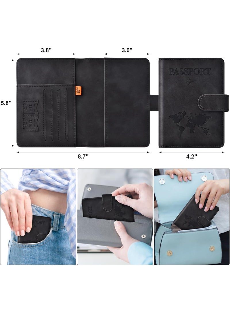 Passport Holder for Travel Essentials, Passport Wallet Cover Case for Travel Must Haves Accessories, Passport Book Holders for Women and Men - Image 3