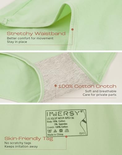 INNERSY Womens Underwear Cotton Hipster Panties Regular & Plus Size 6-Pack(Medium,Bright Basics) - Image 5