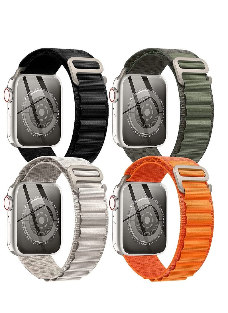 Gravity 4 Pack Alpine Loop Nylon Band Compatible with Apple Watch Band 42mm 44mm 45mm 49mm Women Men,Adjustable Metal G-Hook Strap for iWatch Ultra Series SE 8/7/6/5/4/3/2/1  - Image 1