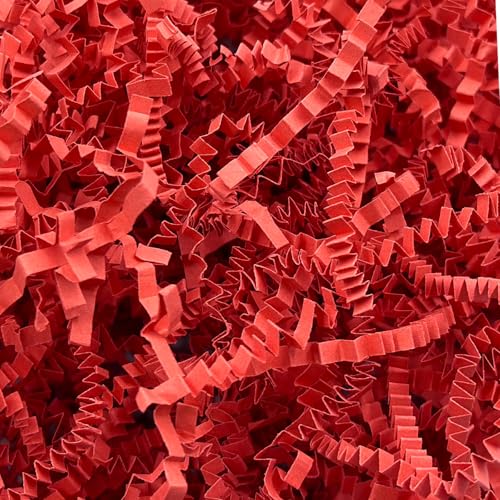 Corlcol 200g(7oz) Crinkle Paper Filler for Gift Baskets Gift Box Paper Shreds for Birthday, Weddings,Valentine's Day, Christmas (Red) - Image 1