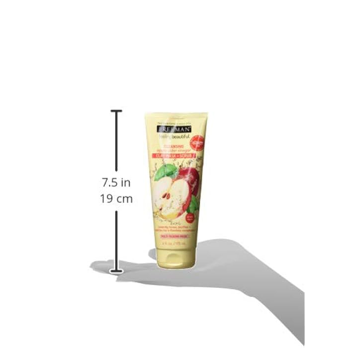 Freeman Cleansing Apple Cider Vinegar Clay Mask & Facial Scrub, Face Mask Tones, Purifies, Flawless Complexion, Clay and Pumice Exfoliate Pores, All Skin Types, 6 fl.oz./175 mL Tube - Image 3