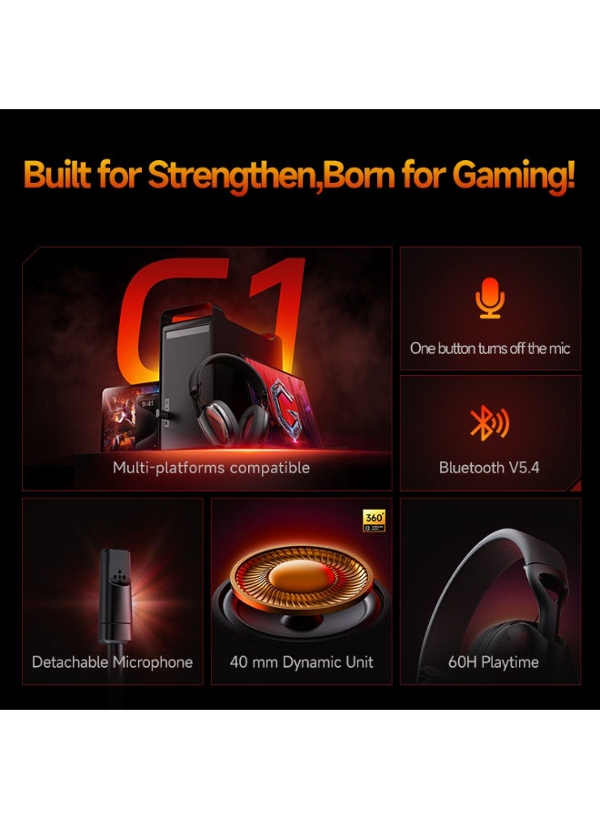 Picun G1 Gaming Wireless Headset Tri-mode 2.4G/Bluetooth/USB-C Connect,Bluetooth ENC Noise Canceling Mic, Bluetooth Headset for PC PS5 PS4 Mac Switch - Image 3