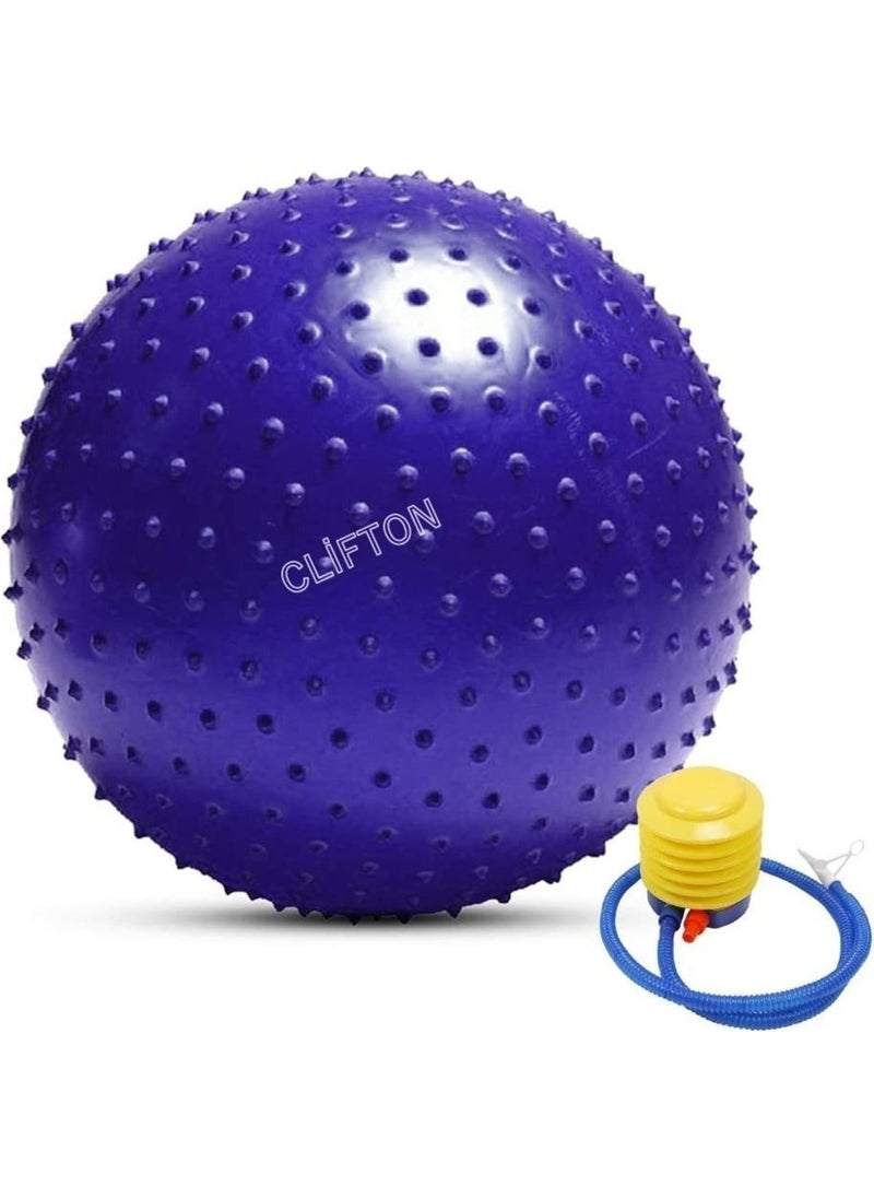 Clifton Spiny Yoga Pilates Aerobic Gymnastics Ball 65 cm Purple Pump Gift 