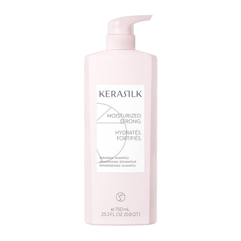 KERASILK Repairing Shampoo Deeply Nourishes  Moisturizes  Reduces Breakage  Prevents Further Damage  For Dry Stressed  Damaged Hair  Ideal For Various Hair Types  Textures  750ml