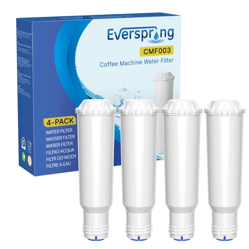 EVERSPRING Coffee Machines Water Filter Compatible with Krups F088 Pro AquaAEGBoschSiemensNivona4 PiecesCaution Not Suitable for Jura White