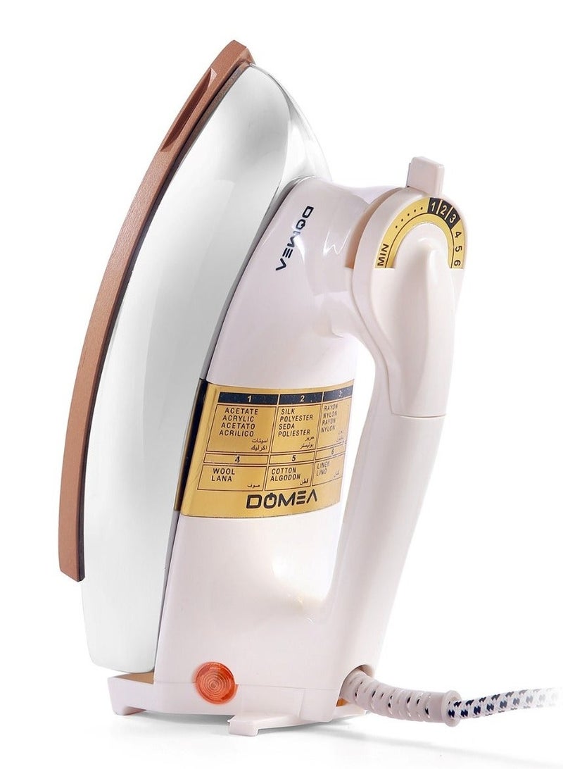 DOMEA Electric Dry Iron, 1.9 kg Heavy Weight, Ceramic Coating, Automatic Thermostat Cut-Off, Suitable For All Cloth Types, 1200 Watts - Image 2