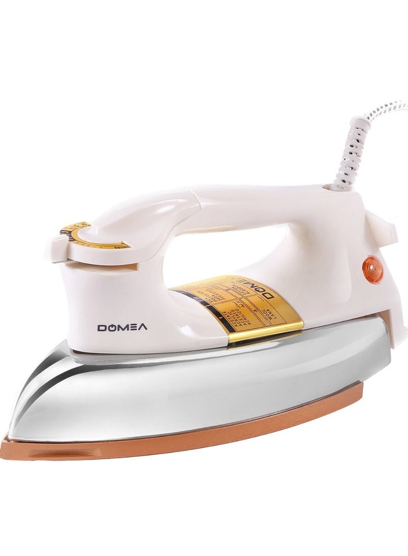 DOMEA Electric Dry Iron, 1.9 kg Heavy Weight, Ceramic Coating, Automatic Thermostat Cut-Off, Suitable For All Cloth Types, 1200 Watts - Image 1