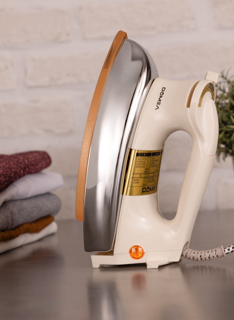 DOMEA Electric Dry Iron, 1.9 kg Heavy Weight, Ceramic Coating, Automatic Thermostat Cut-Off, Suitable For All Cloth Types, 1200 Watts - Image 4