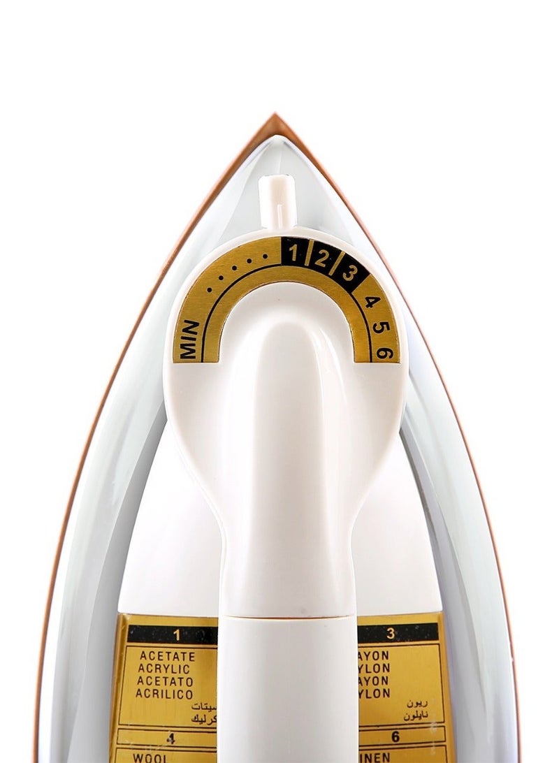 DOMEA Electric Dry Iron, 1.9 kg Heavy Weight, Ceramic Coating, Automatic Thermostat Cut-Off, Suitable For All Cloth Types, 1200 Watts - Image 3